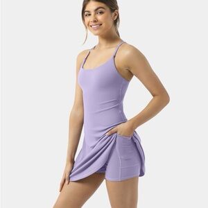 NWT Halara Softlyzero™ Plush Backless Active Dress / Purple / Small